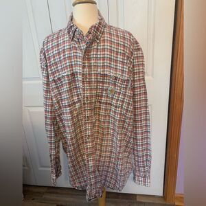 Mens‎ Carharrt Plaid Button Down Shirt Large